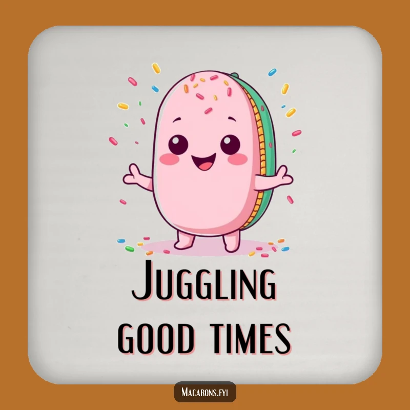 Funny Kawaii Macaron Juggling Coaster: Protect Surfaces with Fun, Perfect Gift