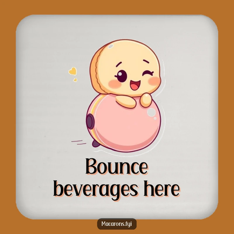 Funny Macaron Bouncing Ball Coasters: Protect Surfaces with Glee and a Wink