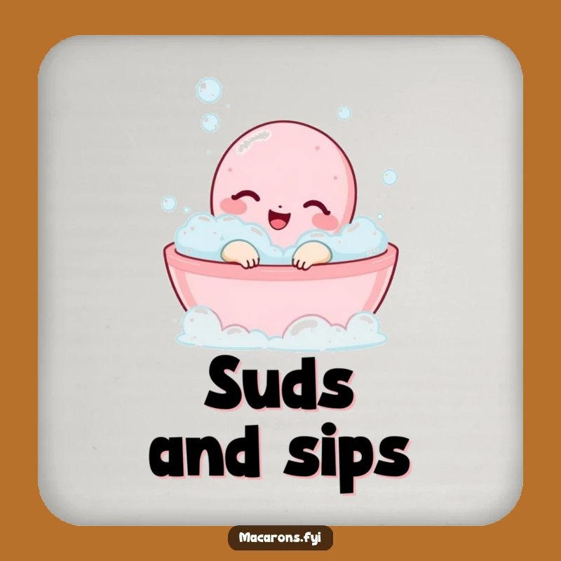 Funny Macaron Bubble Bath Coaster - Protect Surfaces with Sweetness!