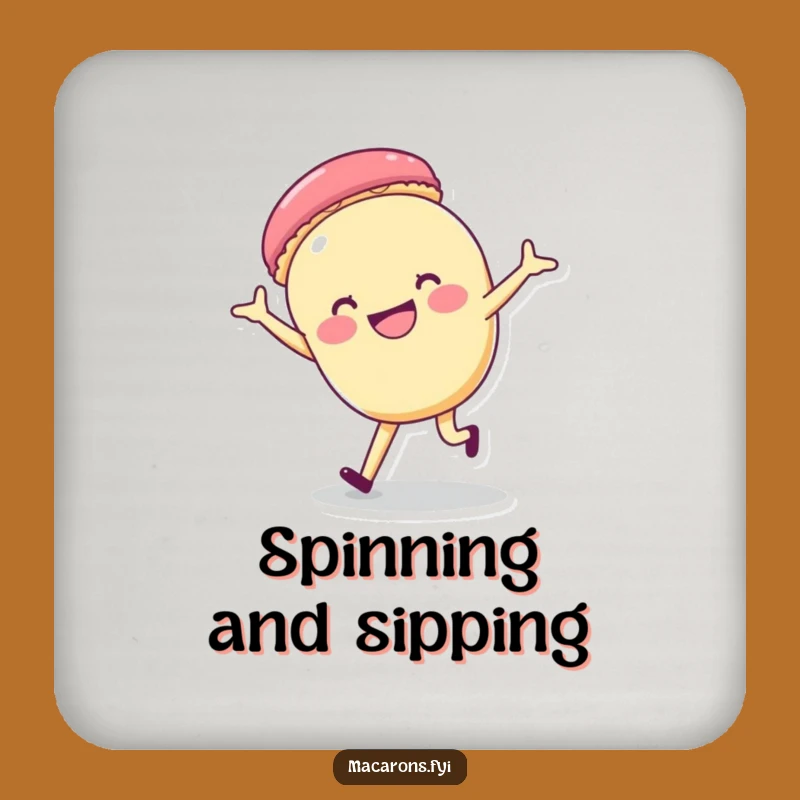 Funny Macaron Cartwheel Coaster: Happy Acrobat Protection, Hilarious Table Saver