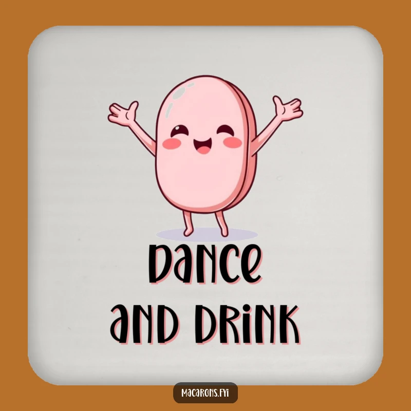 Funny Macaron Dance Coaster: Joyful Character Drink Accessory