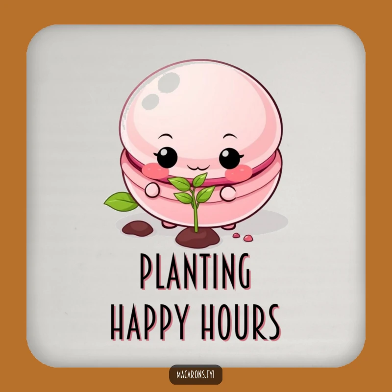 Funny Macaron Gardener Coaster: Protect Surfaces with Funny Treat Art