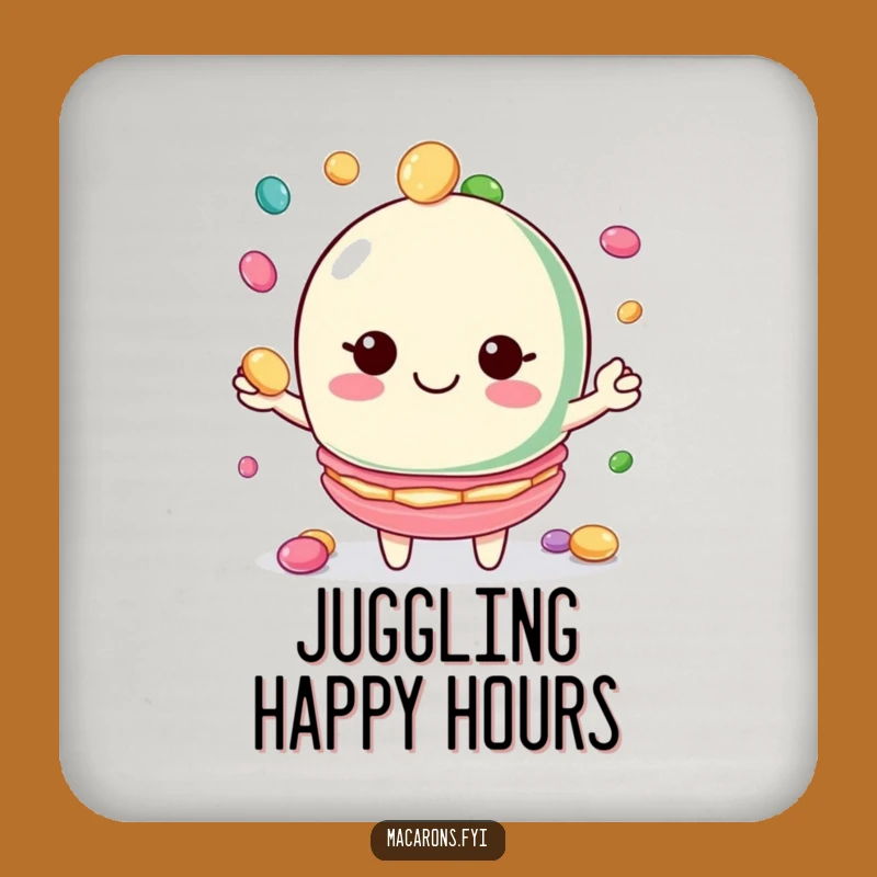 Funny Macaron Juggler Coaster: Protect Surfaces with Funny Candy Art