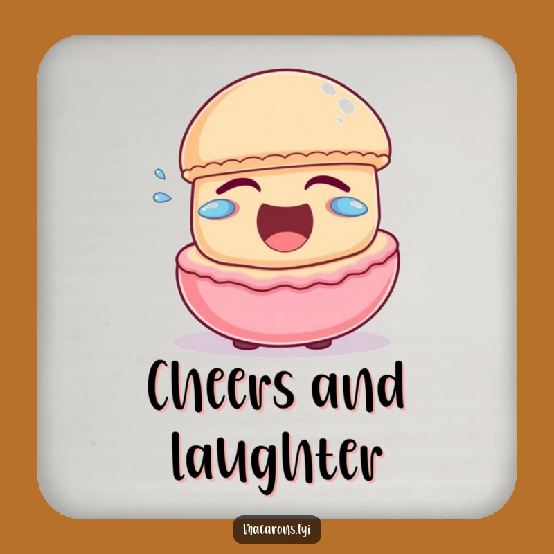 Funny Macaron Laughing Coaster: Joyful Character Drink Accessory