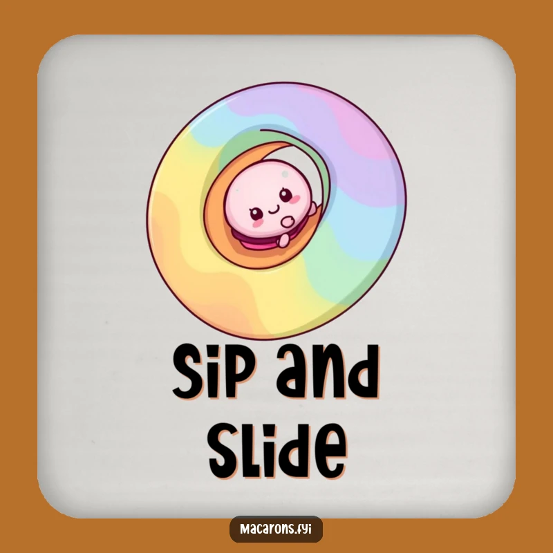 Funny Macaron Rainbow Slide Coaster: Protect Surfaces with Fun