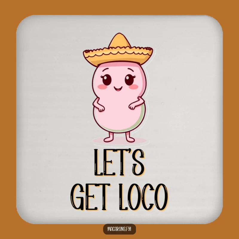 Funny Macaron Sombrero Coaster: Protect Surfaces with Humor, Gift!