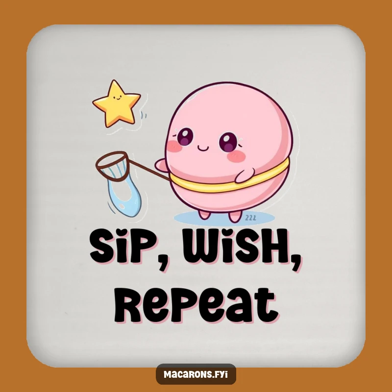 Funny Macaron Star Catcher Coaster: Protect Surfaces with Starlight!