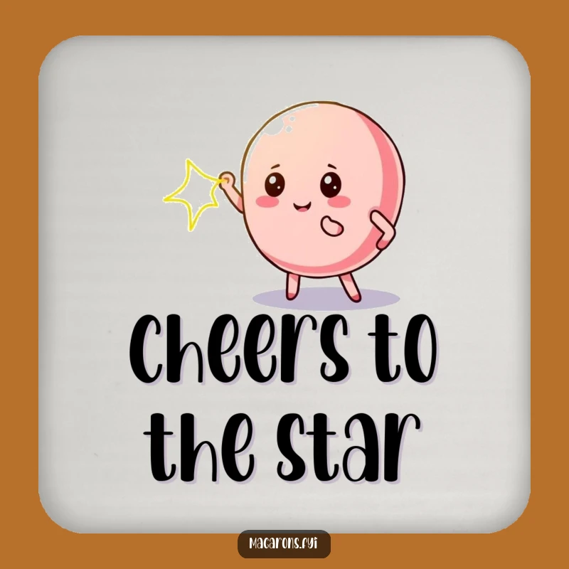 Funny Macaron Star Coaster: Protect Surfaces with Funny Spotlight Art