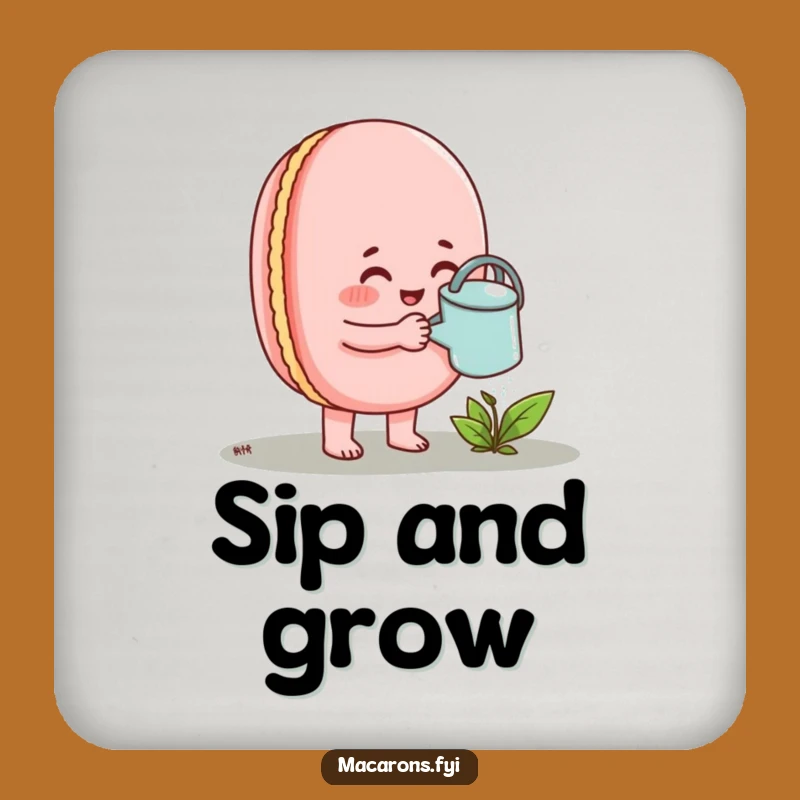 Funny Nurturing Macaron Coaster: Protect Surfaces with Growth, Cool Funny Gift