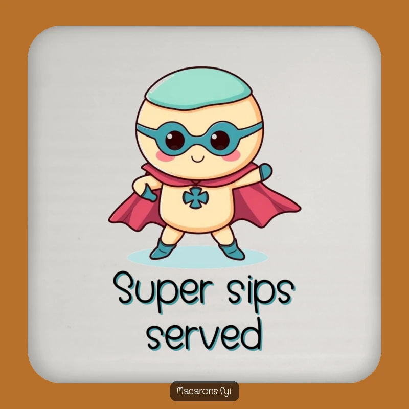 Funny Superhero Macaron Coaster Protect Your Table Heroically