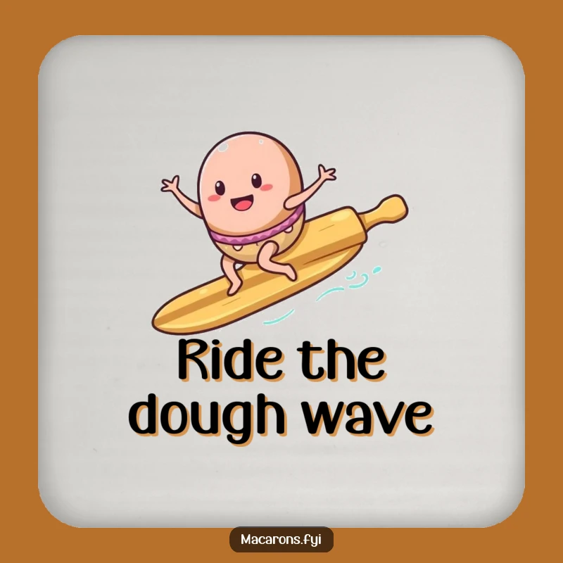 Funny Surfing Macaron Rolling Pin Coaster: Protect Surfaces with Fun!