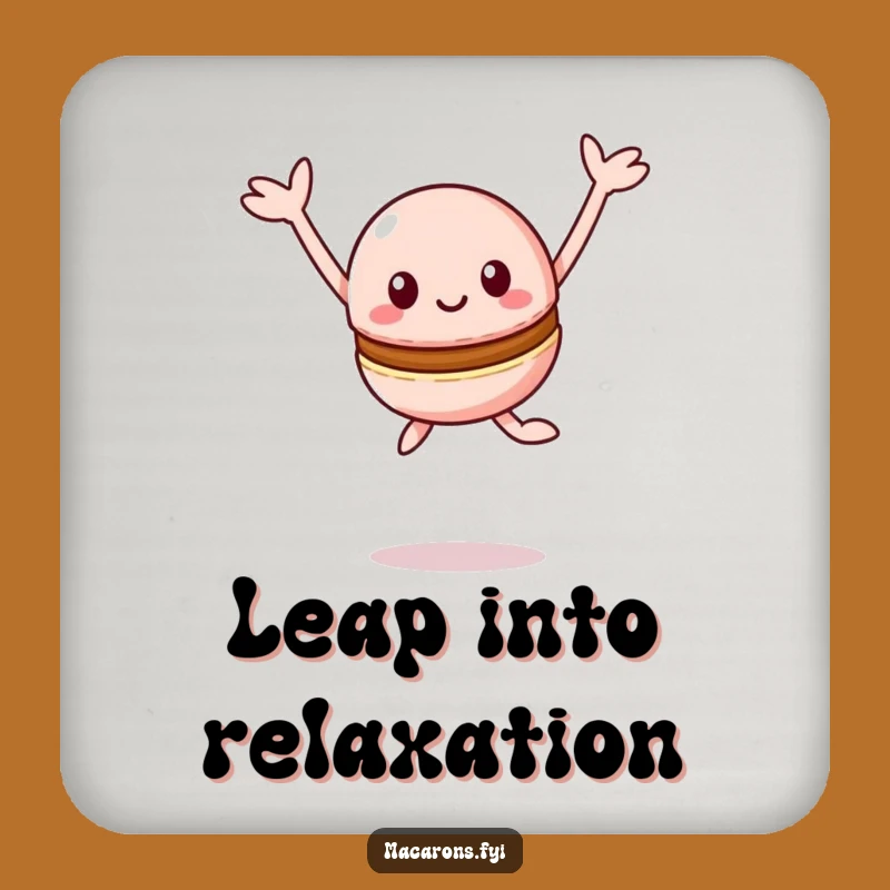 Funny Kawaii Macaron Leap Coaster: Protect Surfaces with Joy, Perfect Gift