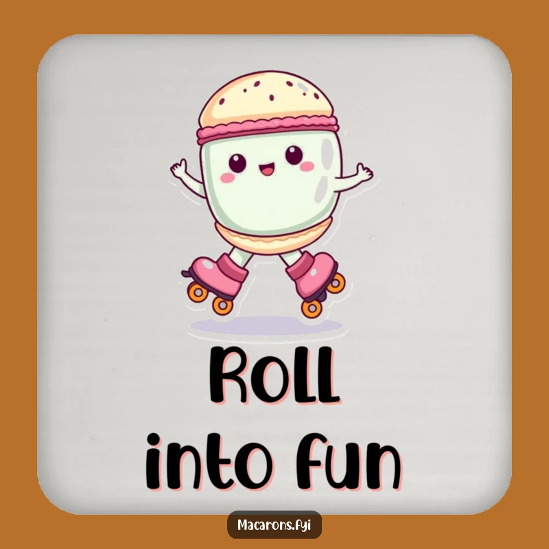 Funny Macaron Roller Skate Coaster Set - Protect Surfaces with Sweet Style!
