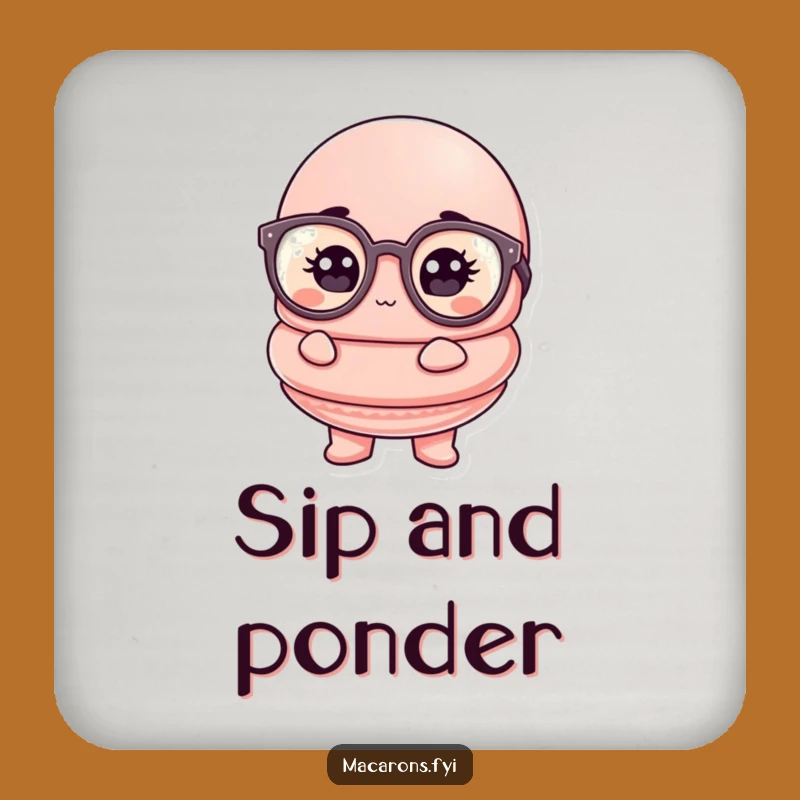 Funny Macaron Scholar Coaster: Protect Surfaces with Funny Glasses Art