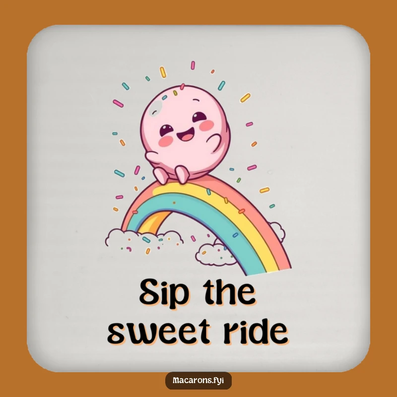 Funny Macaron Rainbow Slide Coaster: Protect Surfaces with Magic!