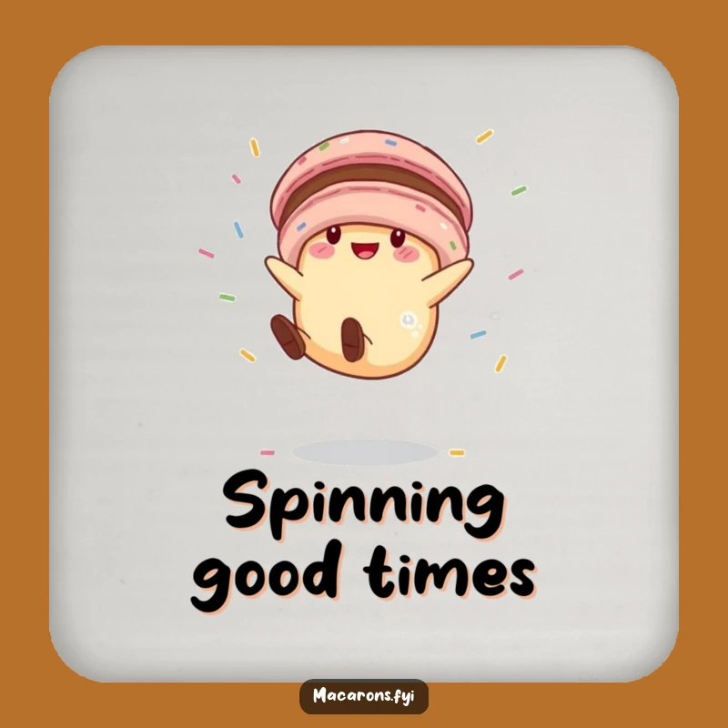 Funny Macaron Cartwheel Drink Coaster: Protect Surfaces with Hilarious Sweetness