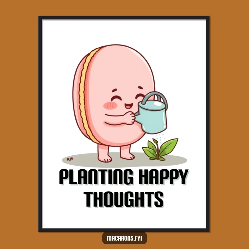 Funny Growing Macaron Poster: Sweet Nurturing Decor, Inspiring Funny Gift
