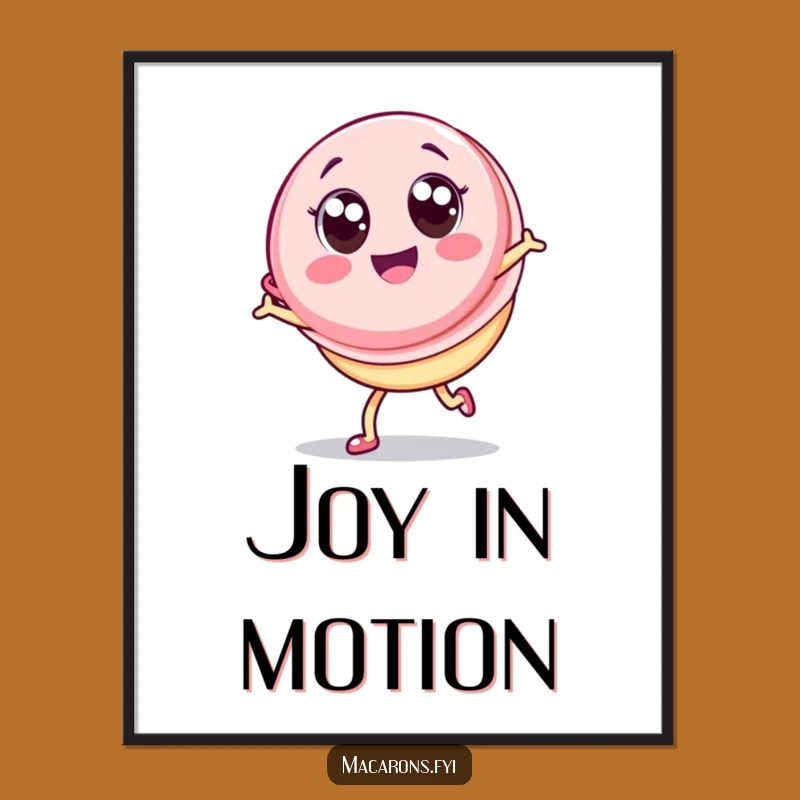 Funny Kawaii Macaron Cartwheel Poster: Joyful Art, Perfect Gift for Decorators