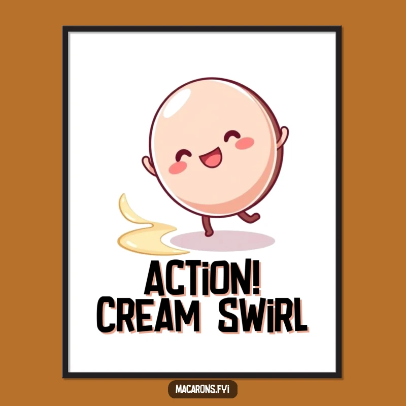 Funny Macaron Cartwheel Poster: Bring Playful Energy and Creamy Swirls to Your Walls