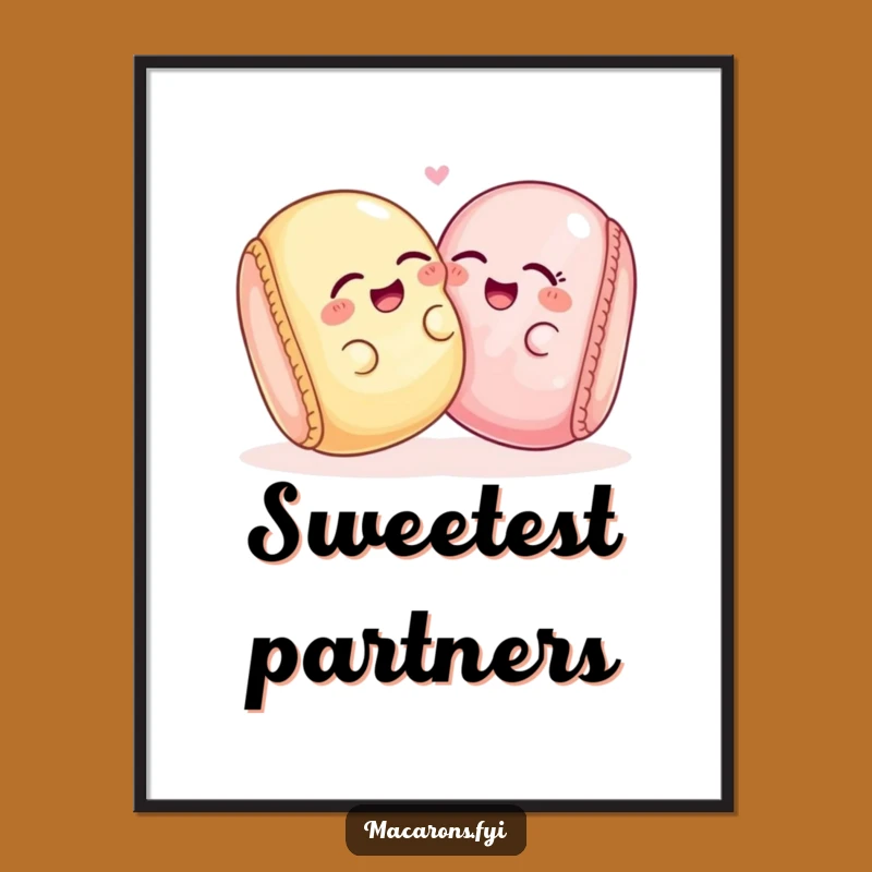 Funny Macaron Friends Poster: Giggling Pair Art, Hilarious Wall Decor