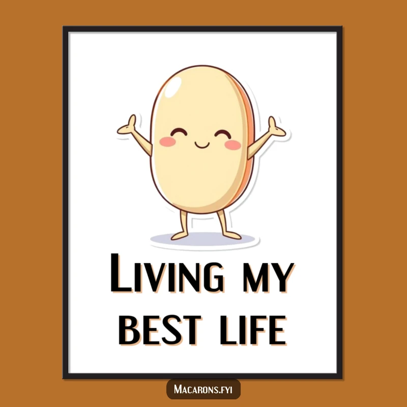 Funny Macaron Poster: Brighten Your Walls with This Akimbo Character Art Gift