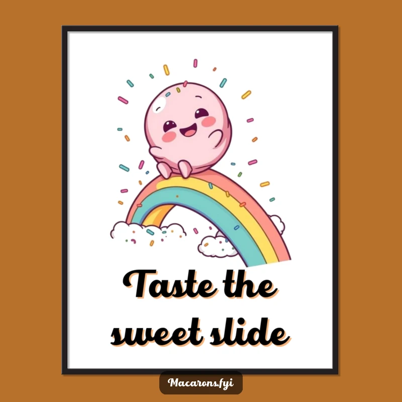 Funny Macaron Rainbow Slide Poster: Bring Magic to Your Walls!