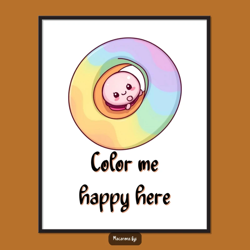 Funny Macaron Rainbow Slide Poster: Decorate with Delightful Art