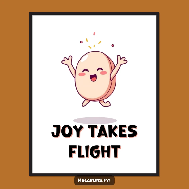 Funny Macaron Sprinkle Leap Poster: Sweeten Your Walls with Humor!