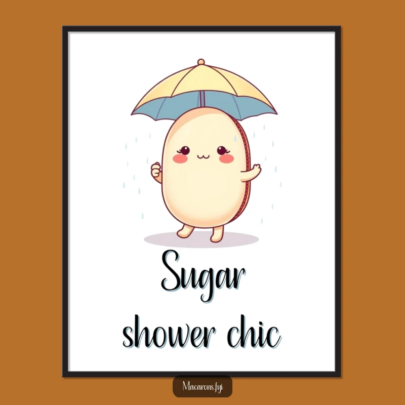 Funny Macaron Sugar Shower Poster: Bring Whimsical Dancing and Sweetness to Your Walls