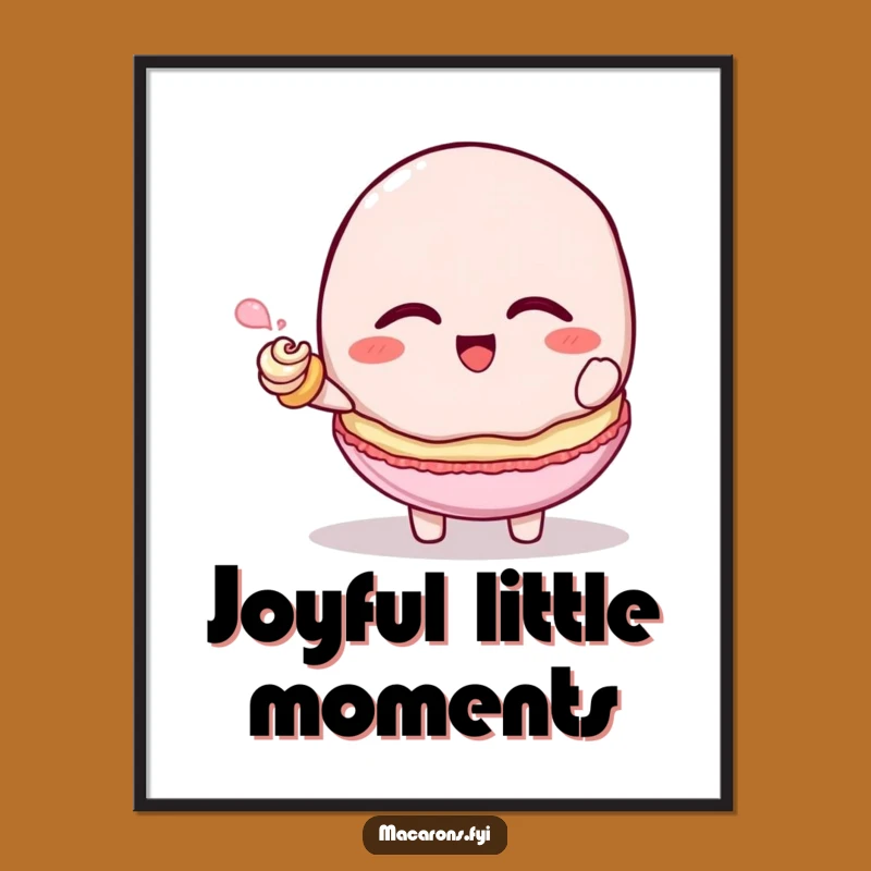 Funny Macaron Tickle Poster Print - Giggling Sweet Character Art!
