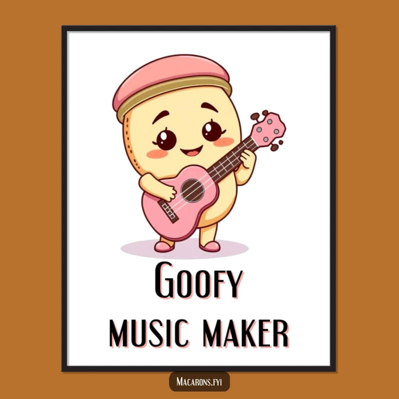 Funny Macaron Ukulele Poster: Bring Music and Laughter to Your Walls