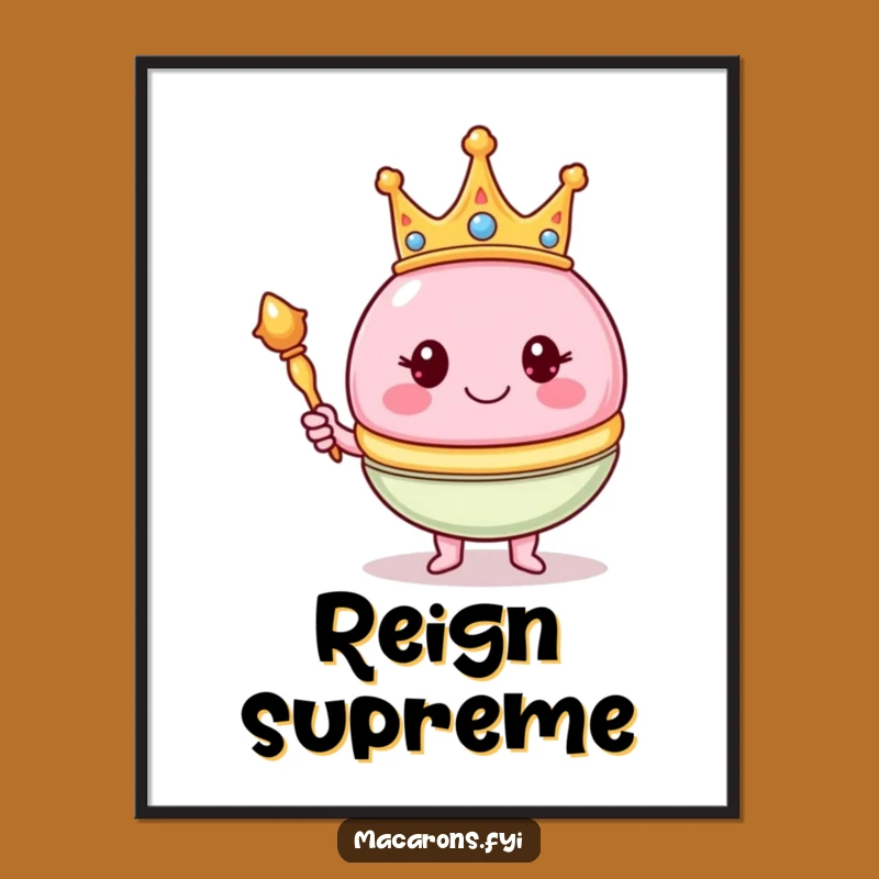 Funny Royal Macaron King Poster - Decorate Your Kingdom with Humor!