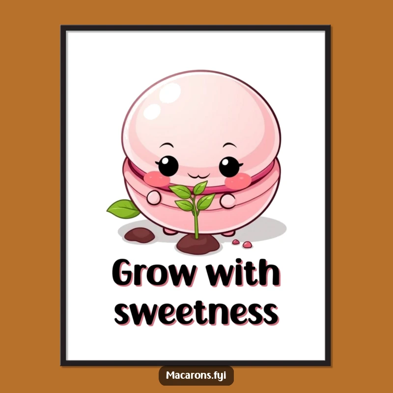 Funny Macaron Gardener Poster: Artistic Mischief Planting Wall Art