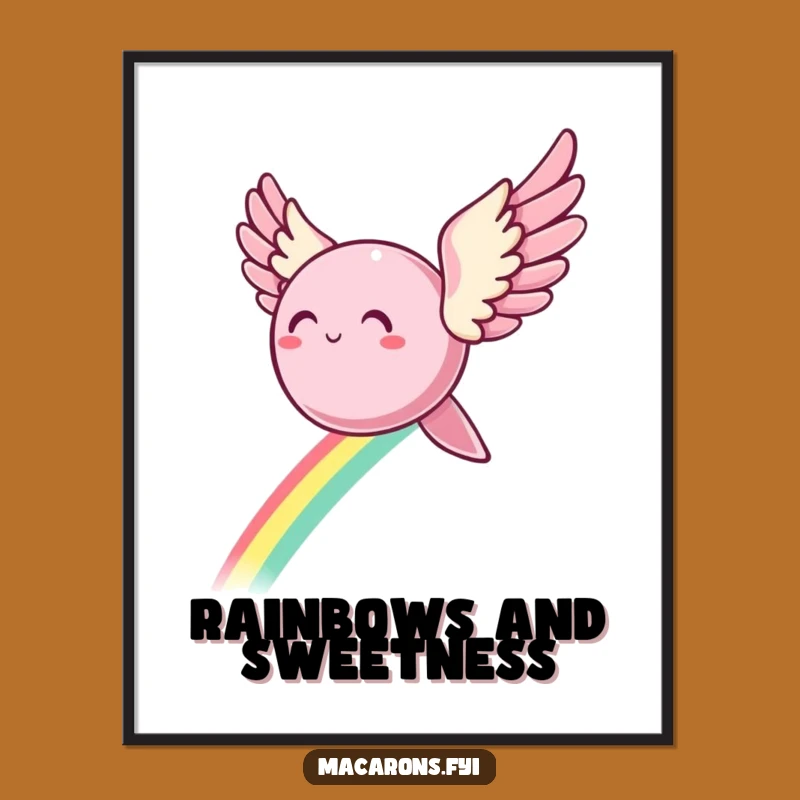 Funny Angelic Macaron Wings Poster: Heavenly Wall Art!