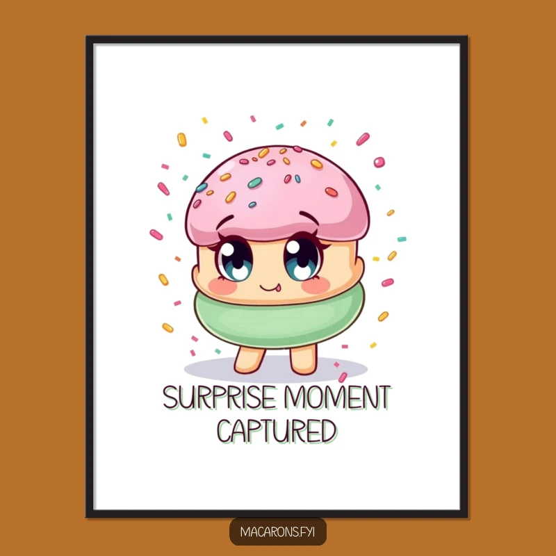 Funny Macaron Confetti Art Poster: Brighten Your Walls with Sweet, Cheerful Decor