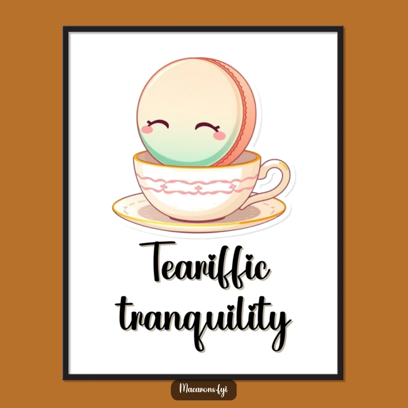 Funny Serene Macaron Poster: Peaceful Decor, Charming Funny Gift Idea