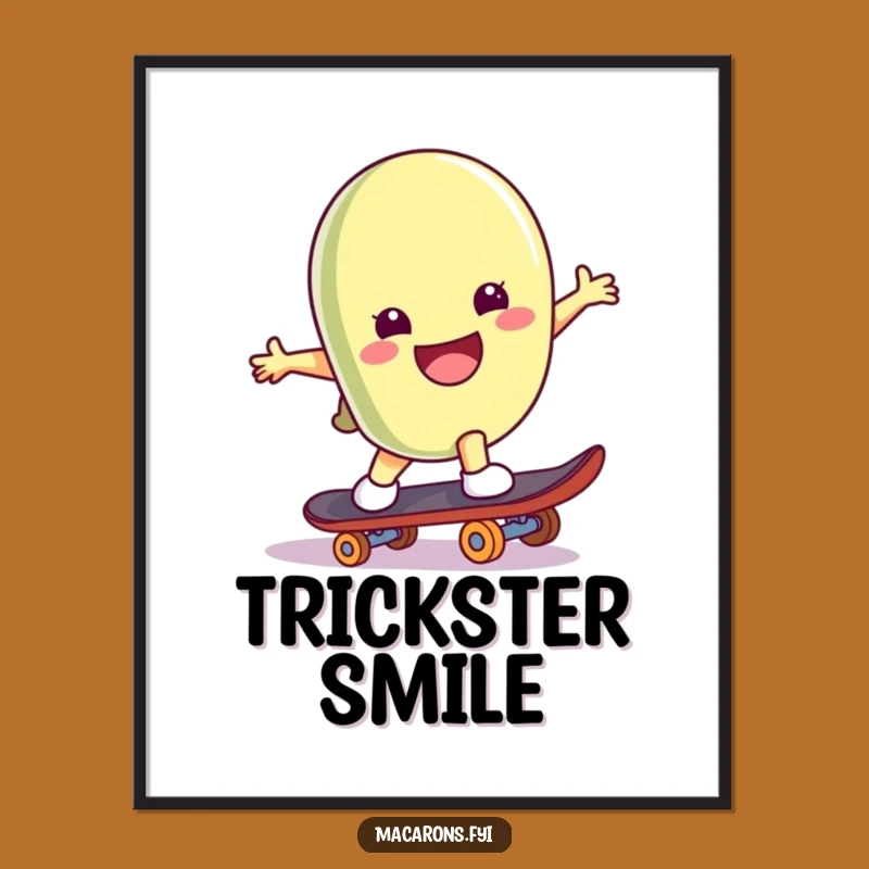 Funny Skater Macaron Poster - Rad Wall Art, Perfect Trickster Gift