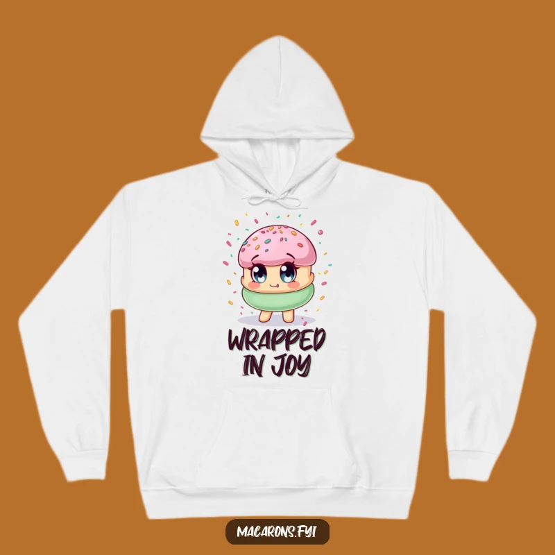Cozy Funny Macaron Confetti Hoodie: Warm Hugs with a Sweet Surprise