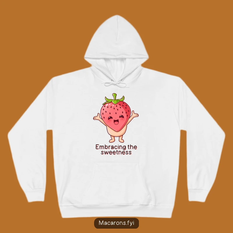 Cozy Funny Macaron Strawberry Hoodie - Wrap Yourself in Sweetness!
