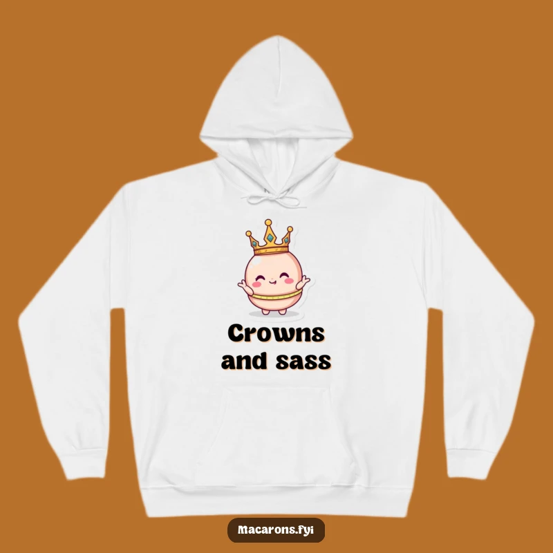 Funny Crowned Macaron Hoodie: Cozy Up Like Royalty