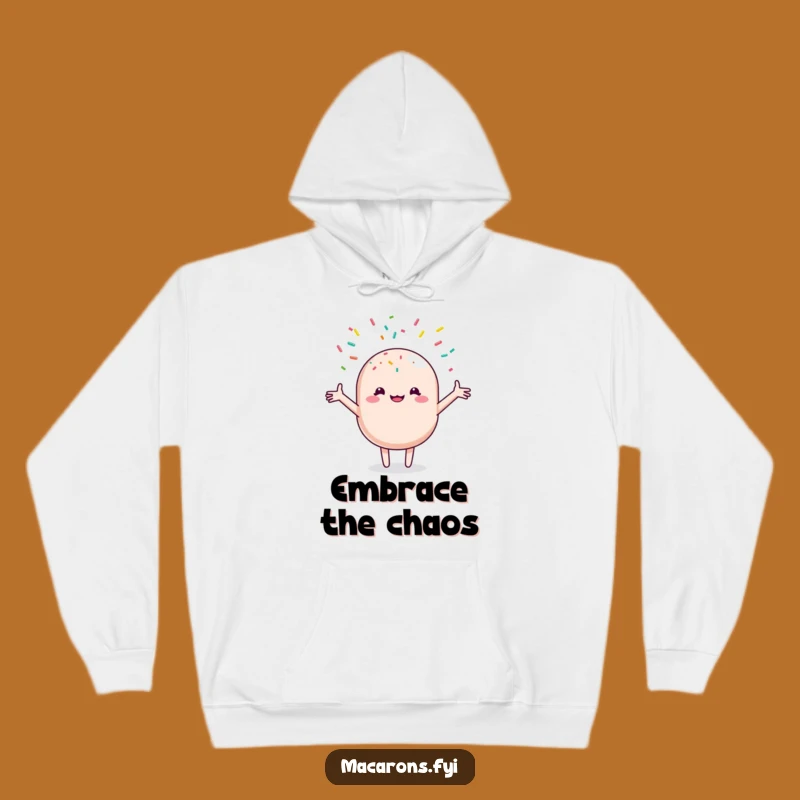 Funny Macaron Sprinkle Shower Hoodie: Cozy Joyful Pastry Comfort Gift