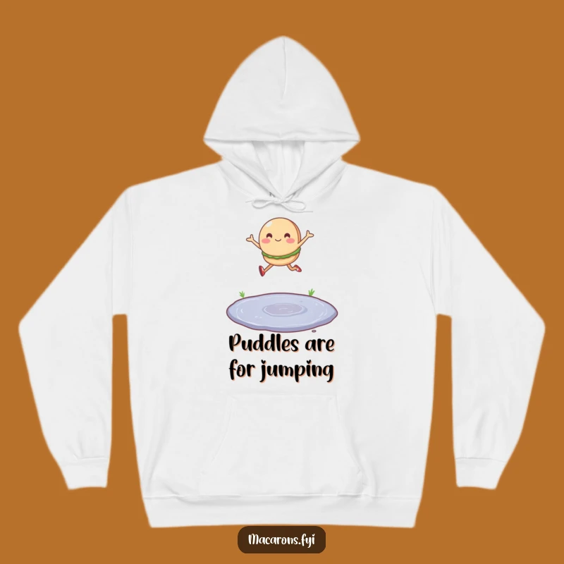 Cozy Funny Macaron Leap Hoodie: Warmth and Overcoming Obstacles Gift!