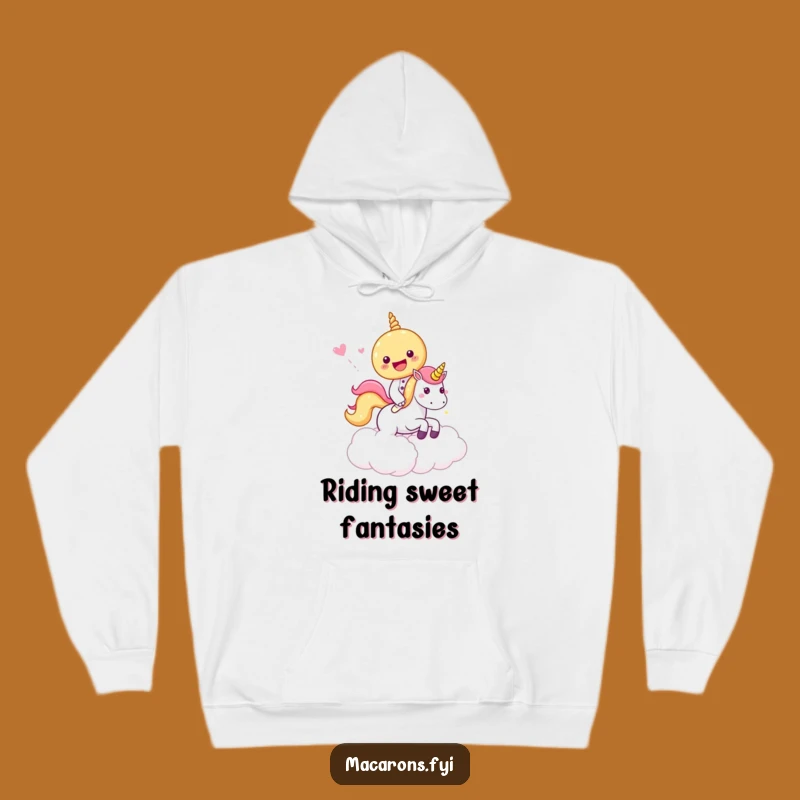 Funny Macaron Unicorn Ride Hoodie: Cozy Magical Vibes, Perfect Fantasy Funny Gift!