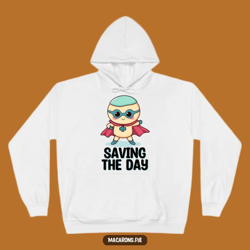 Funny Superhero Macaron Hoodie Power Up with Sweet Style