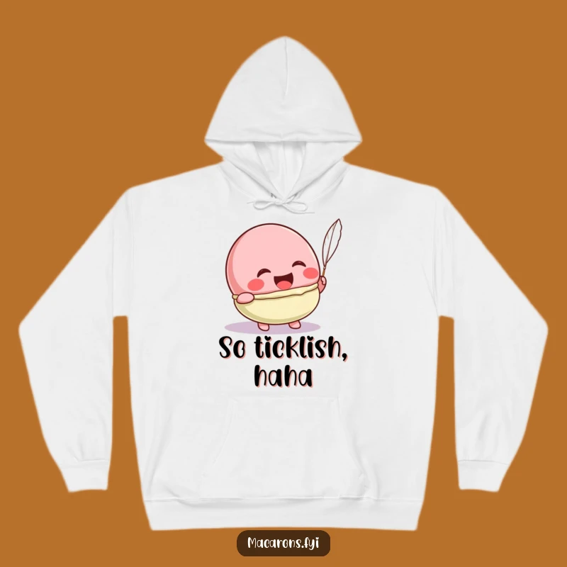Funny Kawaii Macaron Tickle Hoodie: Cozy Laughing Character Great Gift
