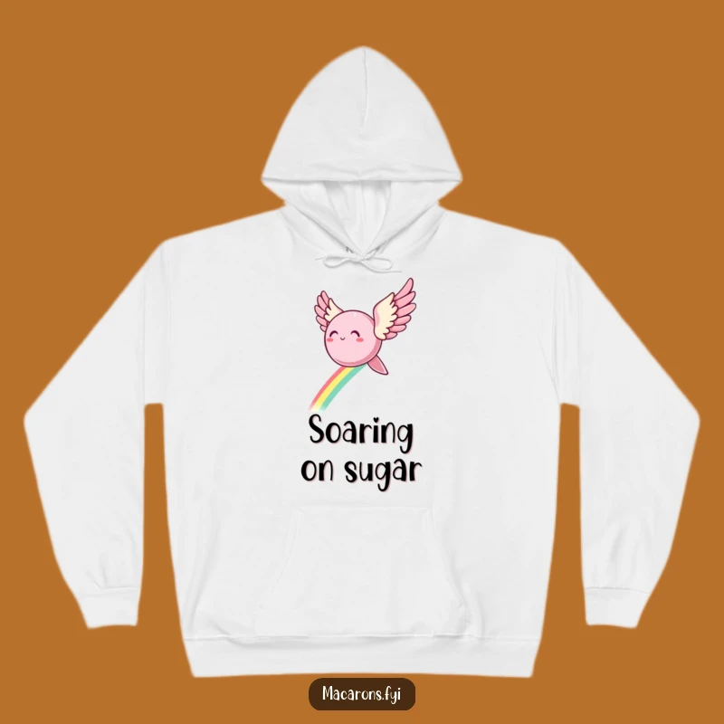 Funny Winged Macaron Hoodie: Cozy Up with Magical Humor!