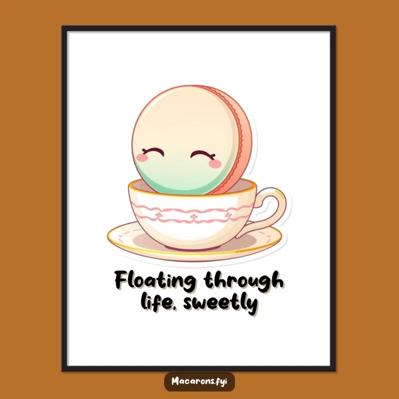 Funny Macaron Wall Art Free Printable: Serene Float Downloadable Decor