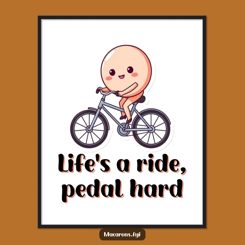 Free Printable Funny Macaron Bicycle Art - Whimsical Downloadable Wall Decor