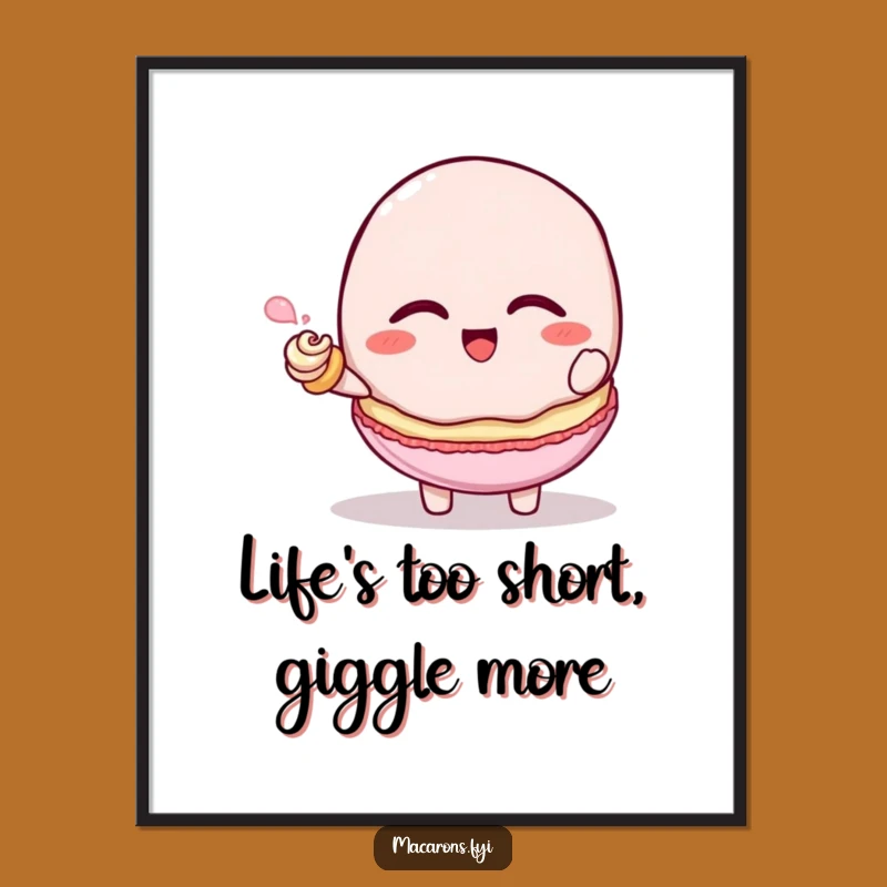Free Printable Funny Macaron Wall Art: Giggling Tickles Downloadable Decor