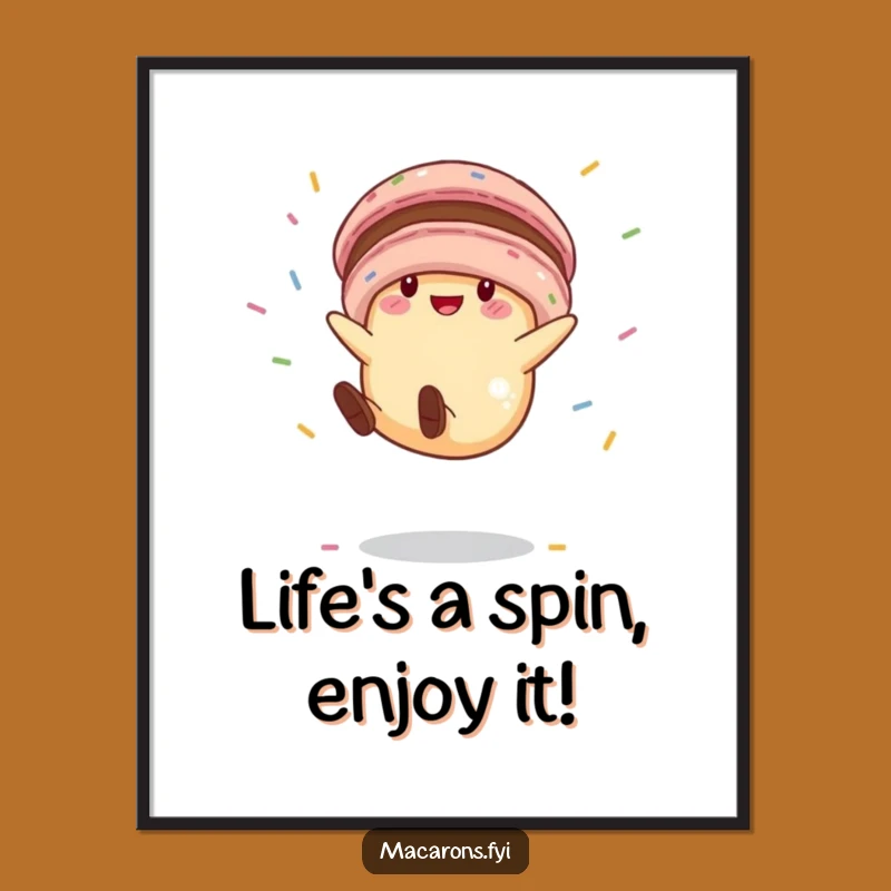 Free Printable Wall Art: Funny Cartwheeling Macaron Sprinkle Decor